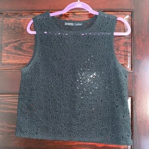 All Saints Cutout Black Sleeveless Blouse